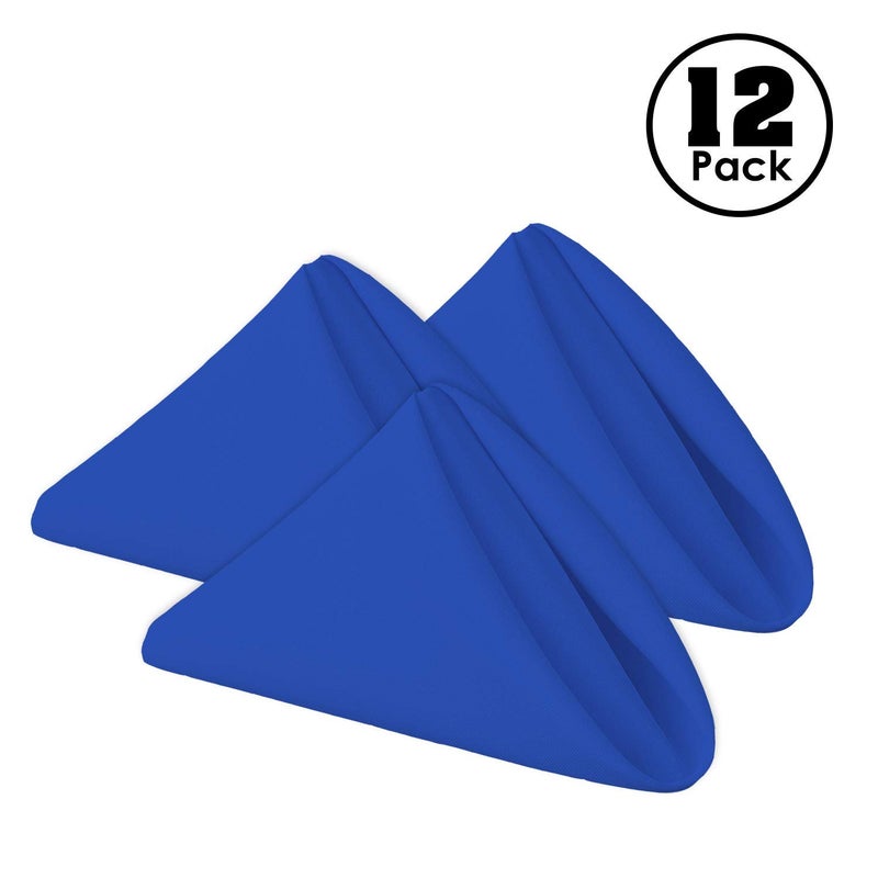 Gee Di Moda Cloth Napkins - 17 x 17 Inch Royal Blue Dinner Napkins - Set of 12 Soft & Absorbent Washable Fabric Cloth Table Napkins with Hemmed Edges for Hotel Restaurant, Holiday Parties & Wedding - Image 2